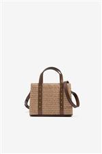 Tiffosi INAYAH - Borsa in paglia e finiture in ecopelle